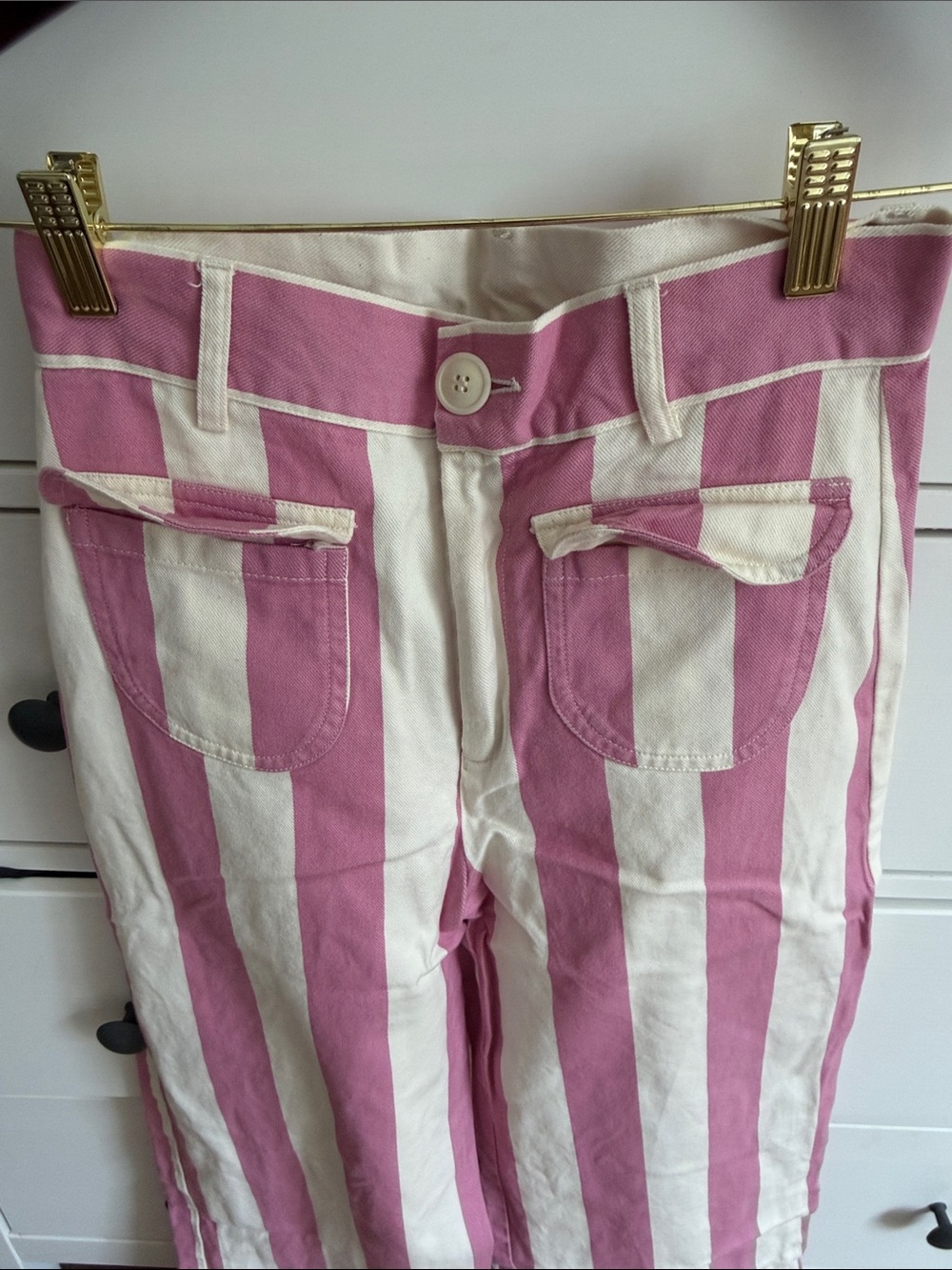 La Veste Striped Pink & Cream High-Waist Wide-Leg Pants - Picture 3 of 4